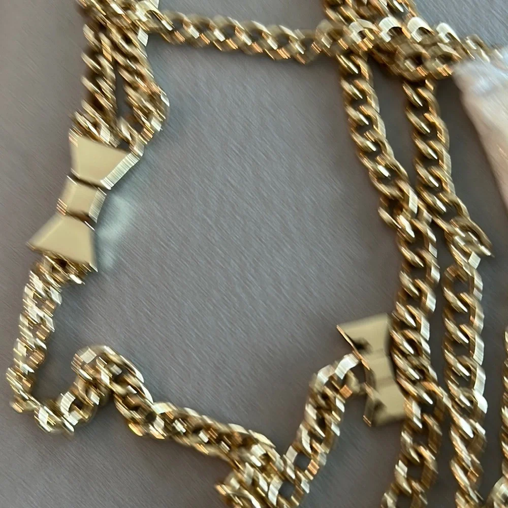 Kate Spade Double Gold Tone Chain Bow Belt